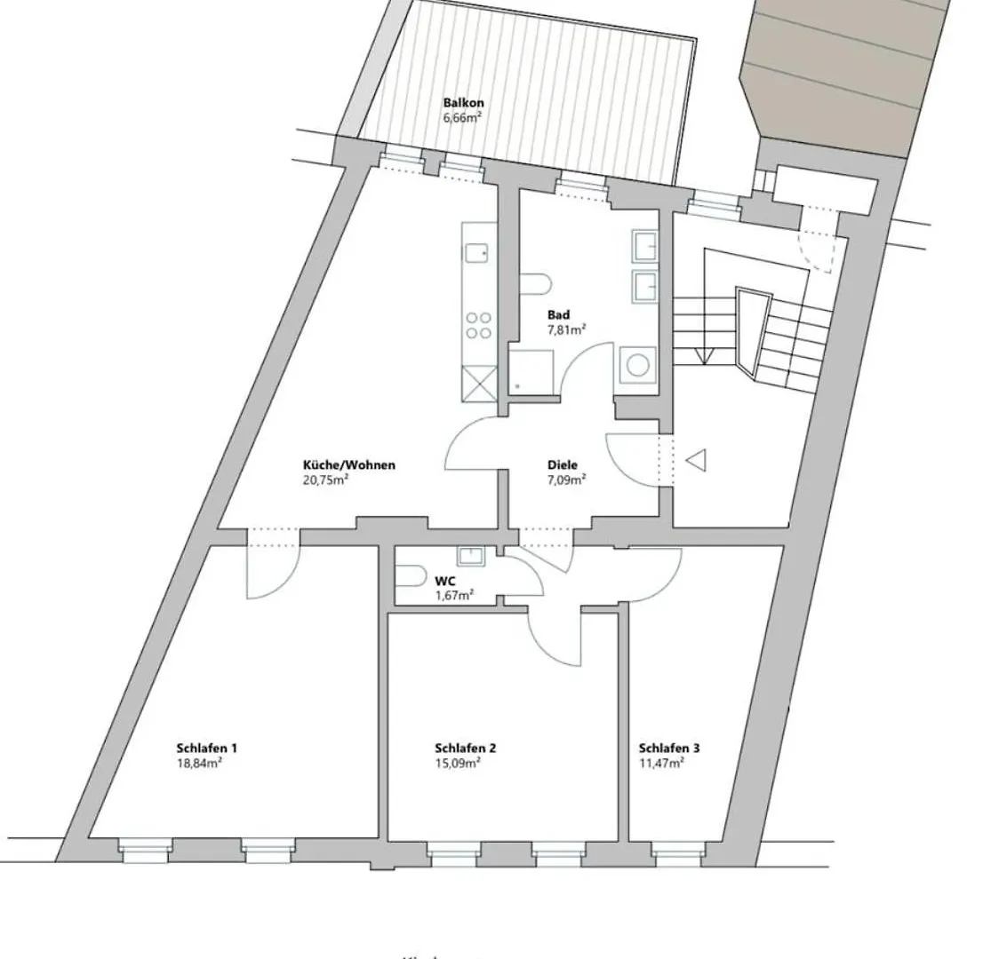 Apartment Megaschoen! Gassenviertel! 3 Schlafzimmer! Balkon! Zusaetzliches Gaeste-Wc! Bayreuth